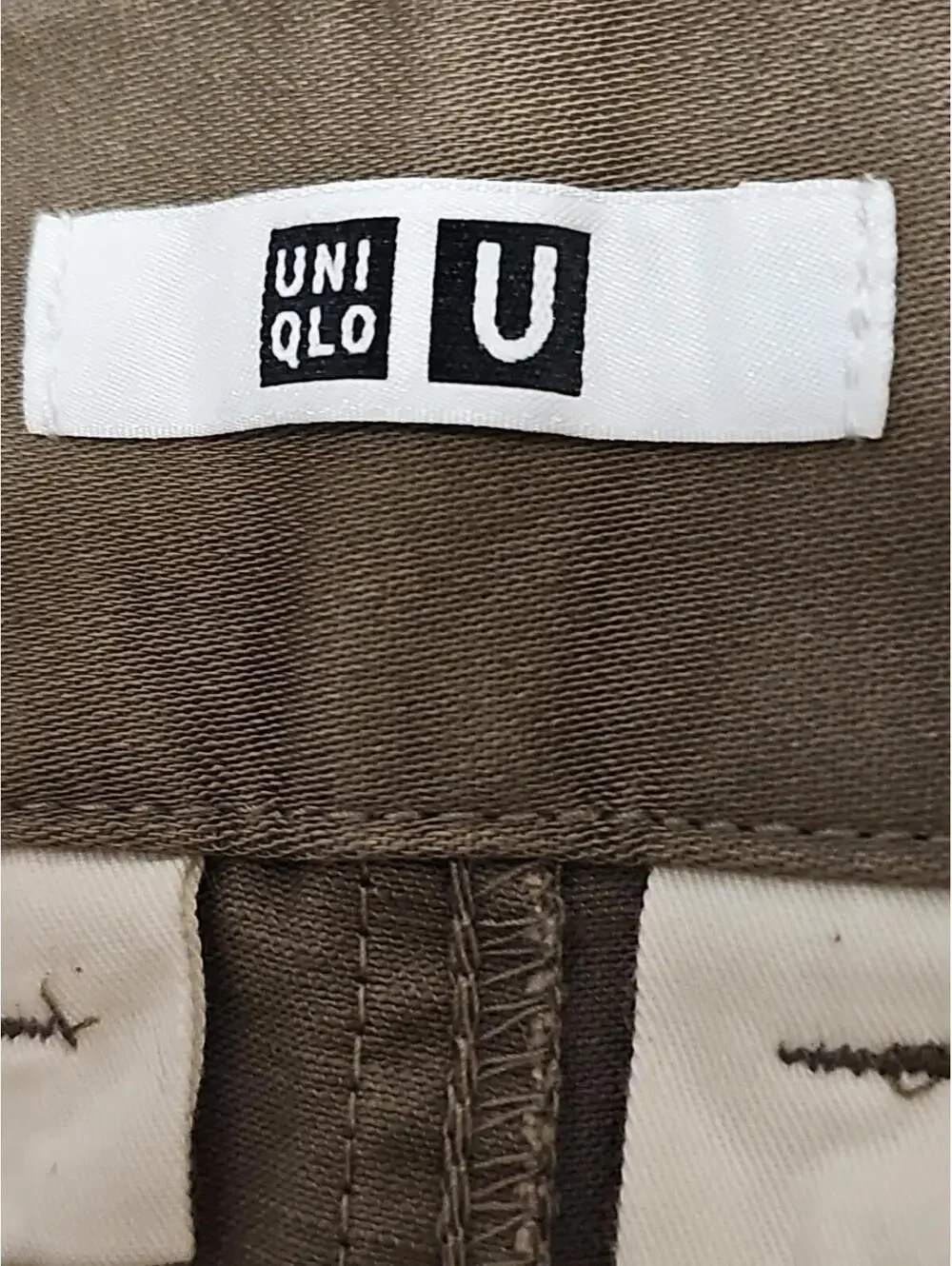Uniqlo Chino Brown Pants Womens Large (12) Straight Leg - Picture 6 of 8